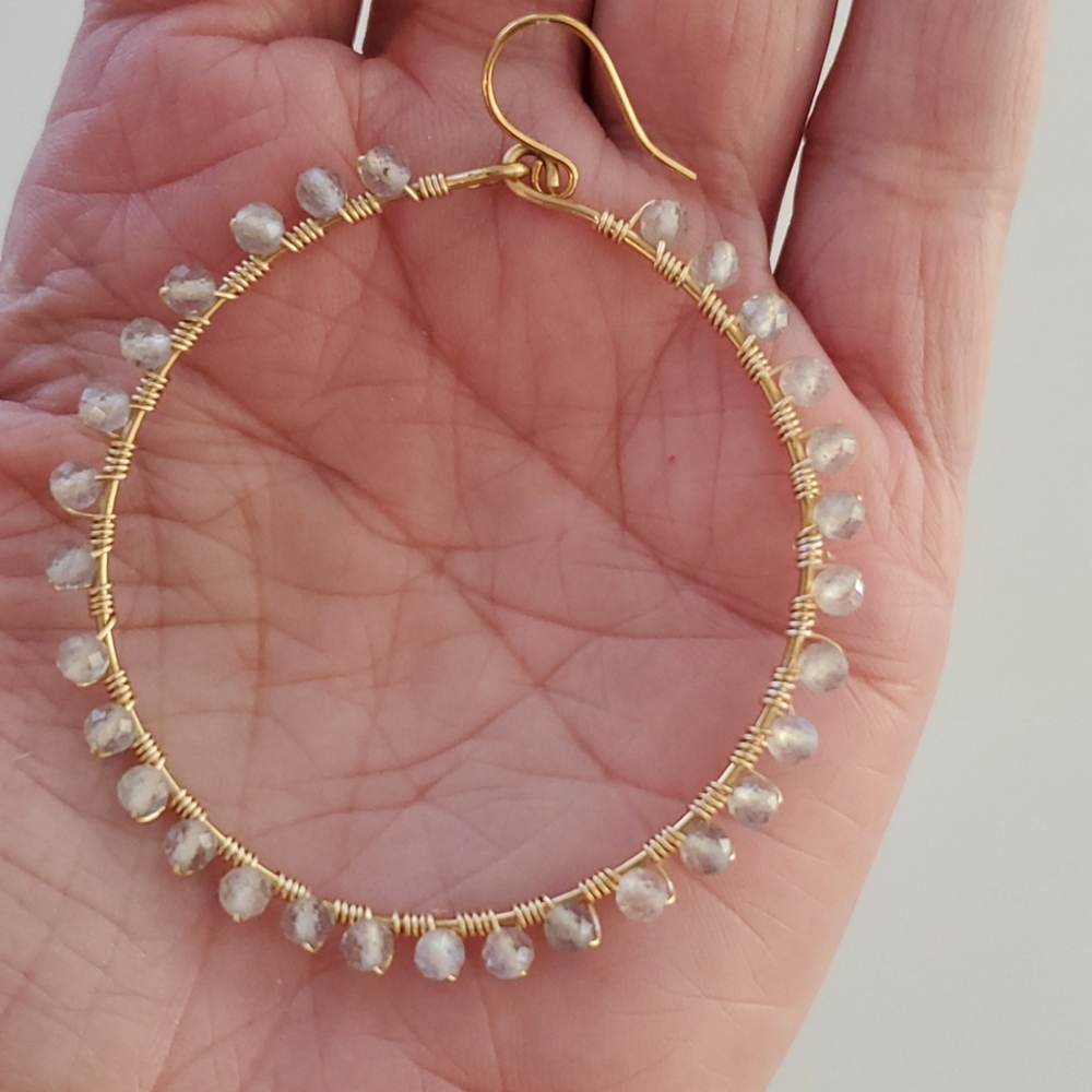 Hand wrapped hoop earrings